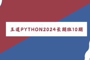 王道Python工程师2024长期班10期|价值过万